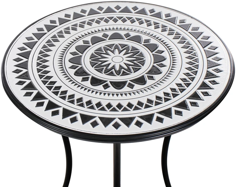 Beliani Bistro staliukas COMISO, 60 × 60 cm, metalinis, juodas ir baltas