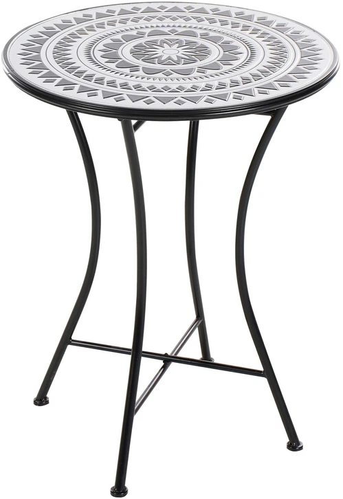 Beliani Bistro staliukas COMISO, 60 × 60 cm, metalinis, juodas ir baltas