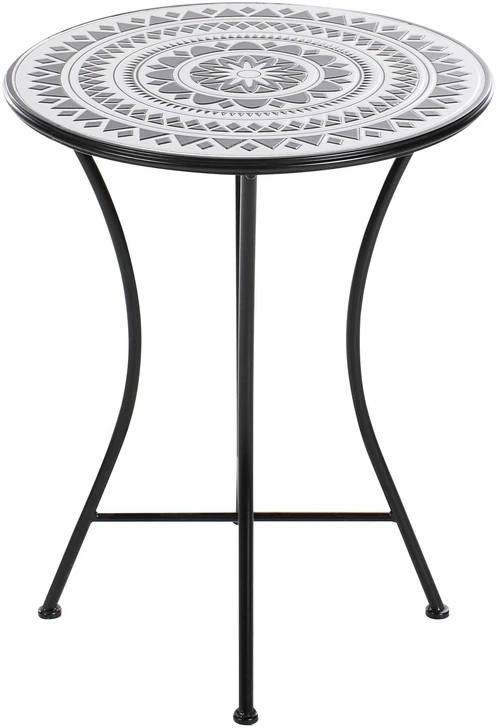 Beliani Bistro staliukas COMISO, 60 × 60 cm, metalinis, juodas ir baltas