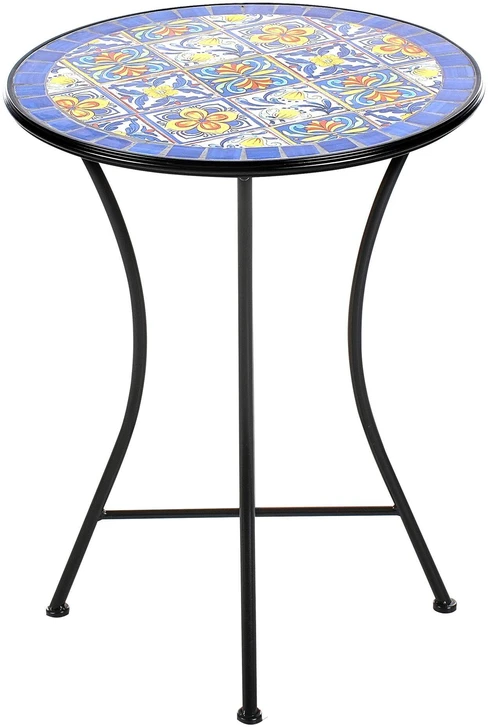 Beliani Bistro staliukas CORIANO, 60 × 60 cm, metalinis, mėlynas
