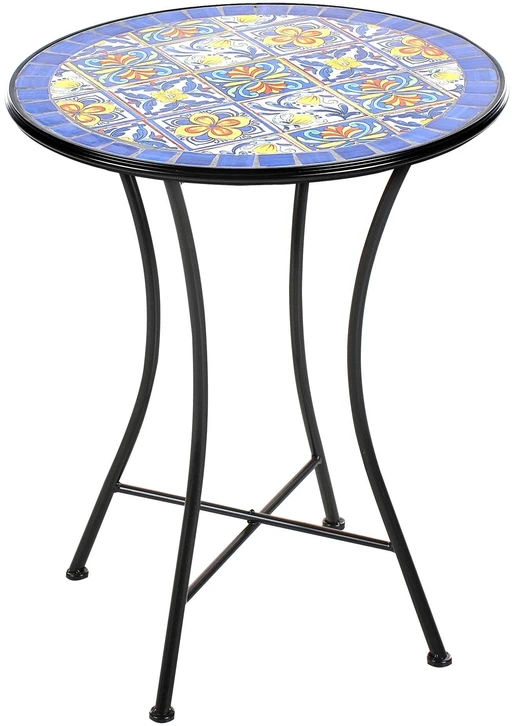 Beliani Bistro staliukas CORIANO, 60 × 60 cm, metalinis, mėlynas