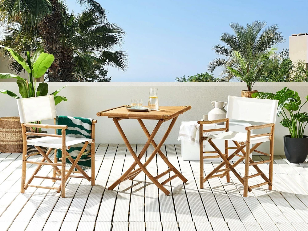 Beliani Bistro staliukas MOLISE 70 cm 70 cm Bambukas Rudas