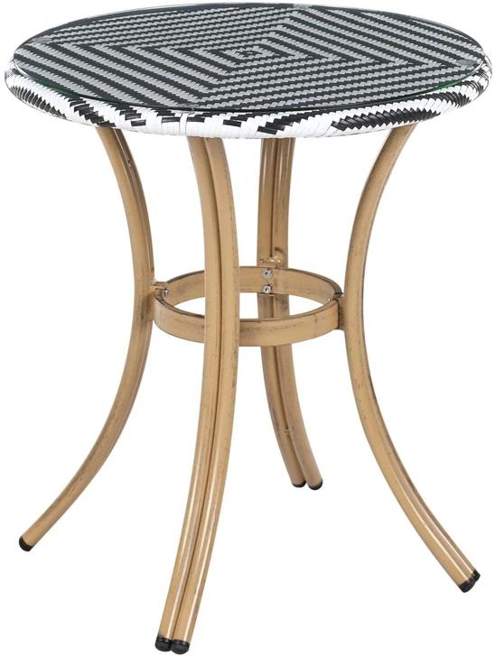 Beliani Bistro staliukas RIFREDDO 70 cm grūdintas stiklas juodas