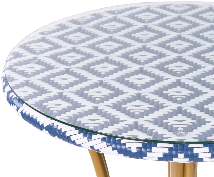 Beliani Bistro staliukas RIFREDDO 70 cm, grūdintas stiklas, mėlynas