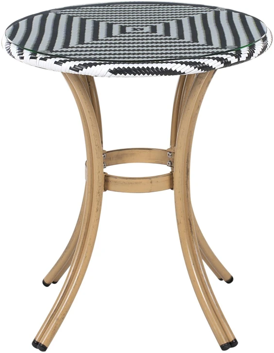 Beliani Bistro staliukas RIFREDDO 70 cm grūdintas stiklas juodas