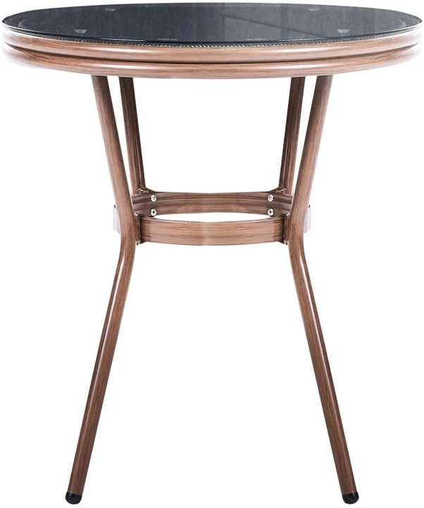 Beliani Bistro staliukas RIFREDDO 70 cm Grūdintas stiklas Pilkas