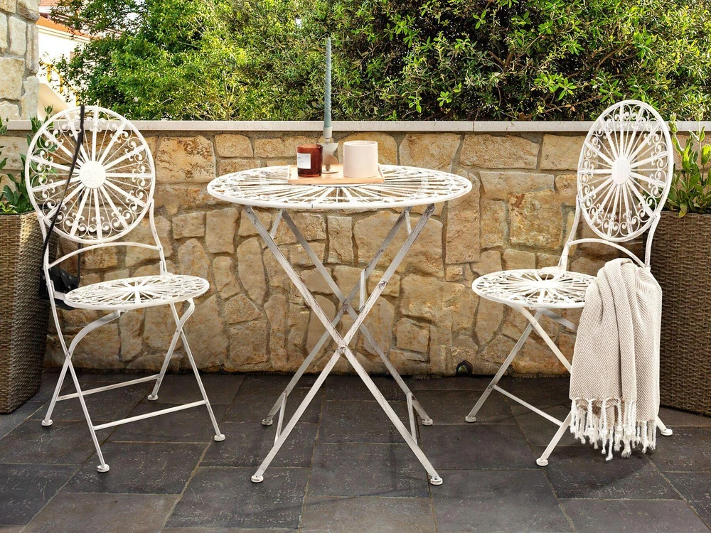 Beliani Bistro staliukas SCAFA 70 cm Metalinis Baltas