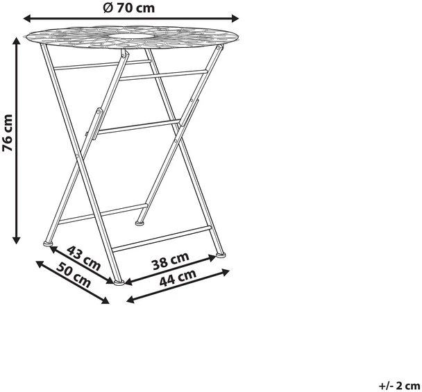 Beliani Bistro staliukas STIFFE 70 cm 70 cm metalinis baltas