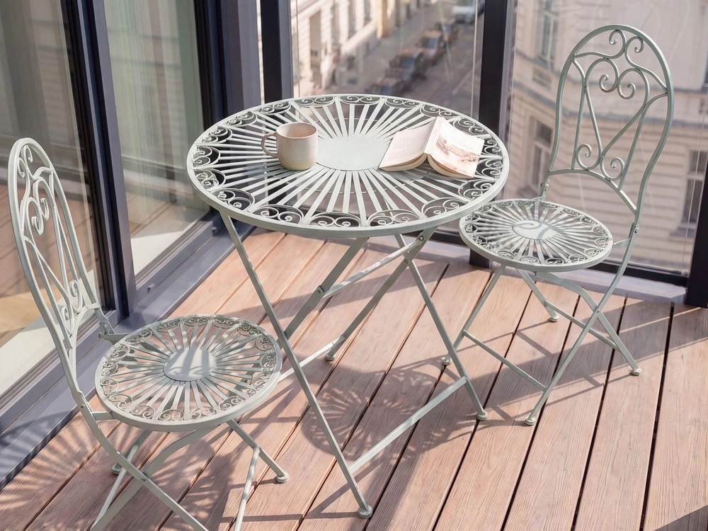 Beliani Bistro staliukas TRENTO 70 cm 70 cm Metalas šviesiai žalias