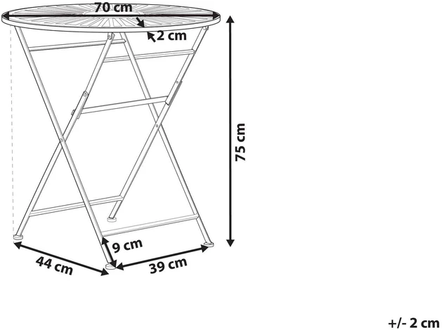 Beliani Bistro staliukas TRENTO 70 cm 70 cm Metalas šviesiai žalias