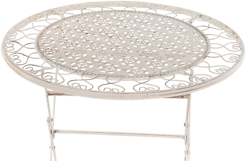 Beliani Bistro staliukas TRIESTE 70 cm 70 cm metalinis šviesiai smėlinis