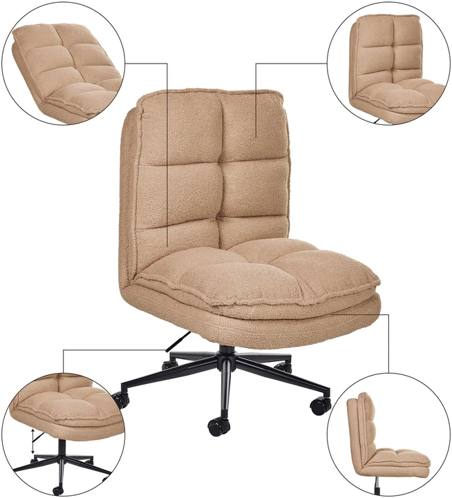 Beliani Biuro kėdė ADDISON Boucle smėlio spalvos