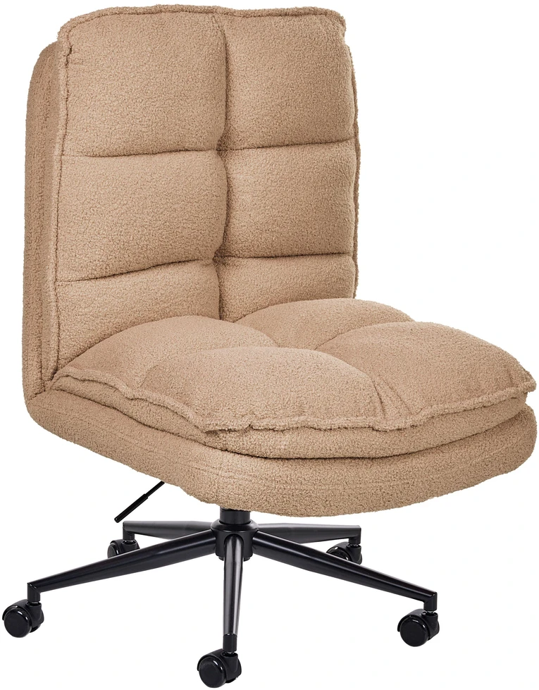 Beliani Biuro kėdė ADDISON Boucle smėlio spalvos