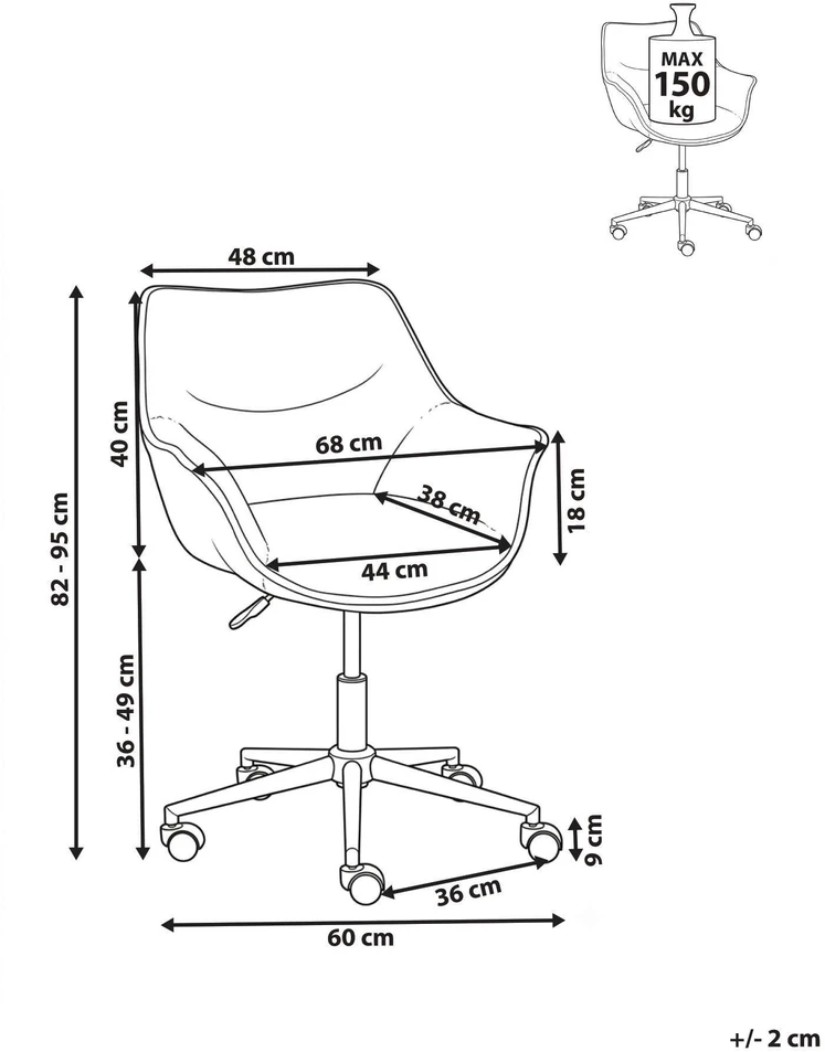 Beliani Biuro kėdė ARDELLE Boucle smėlio spalvos