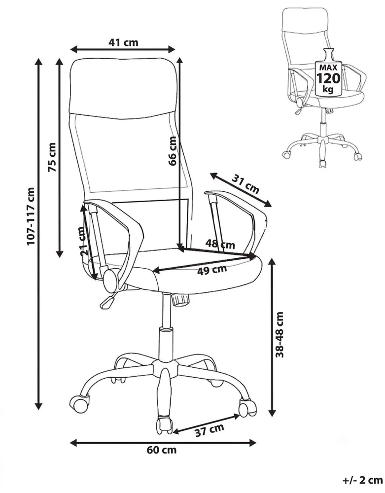 Beliani Biuro kėdė DESIGN juoda