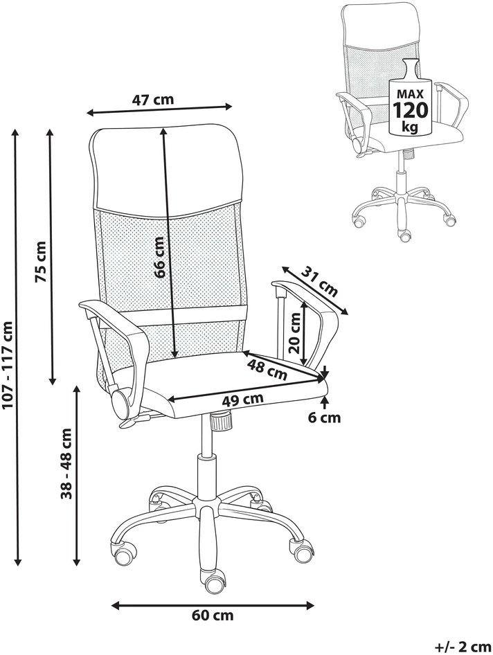 Beliani Biuro kėdė DESIGN Smėlio spalvos