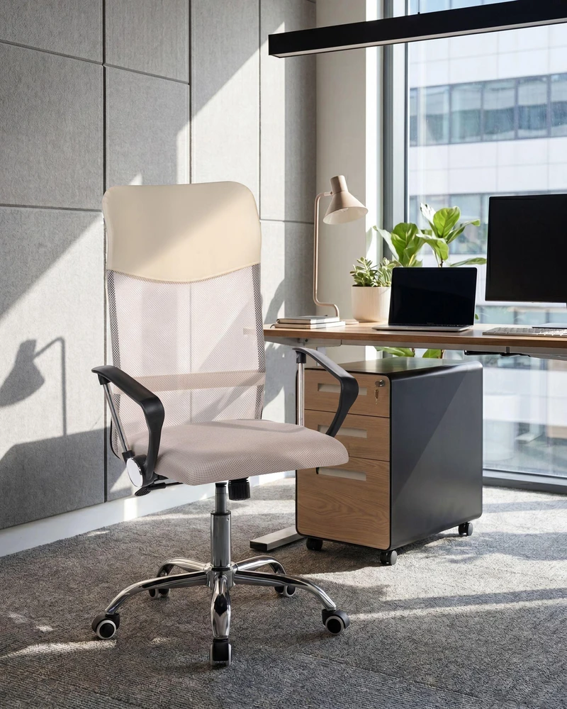 Beliani Biuro kėdė DESIGN Smėlio spalvos