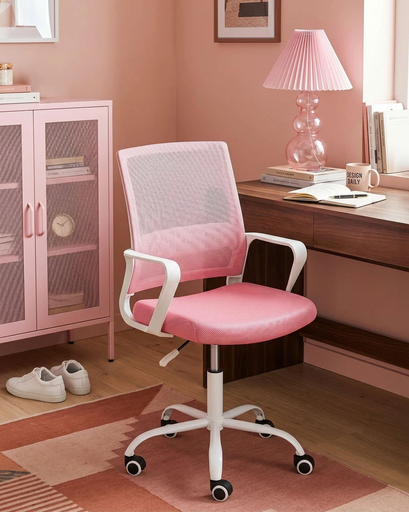 Beliani Biuro kėdė EASE rožinė