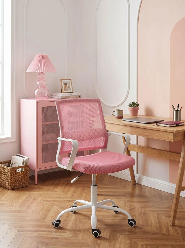 Beliani Biuro kėdė EASE rožinė