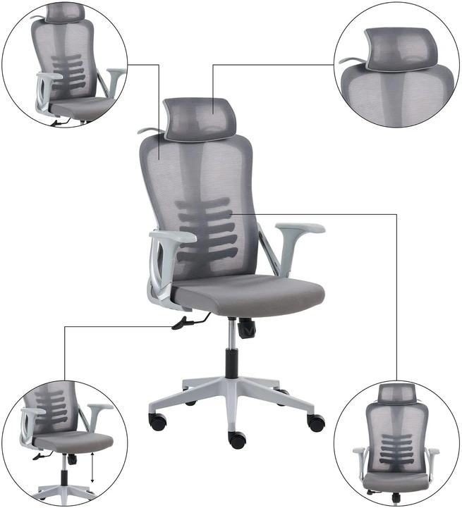 Beliani Biuro kėdė ERGONOX pilka