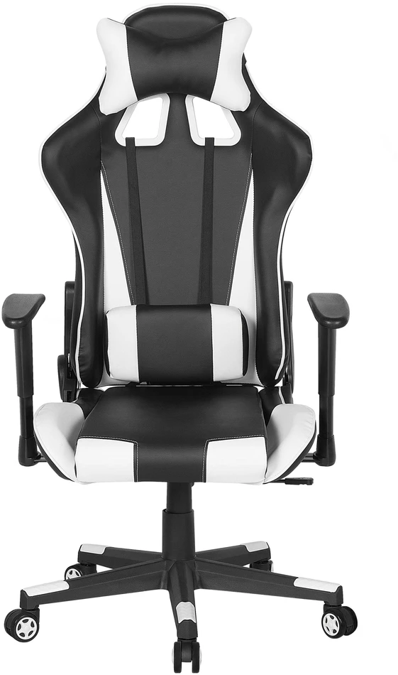 Beliani Biuro kėdė GAMER eko oda balta
