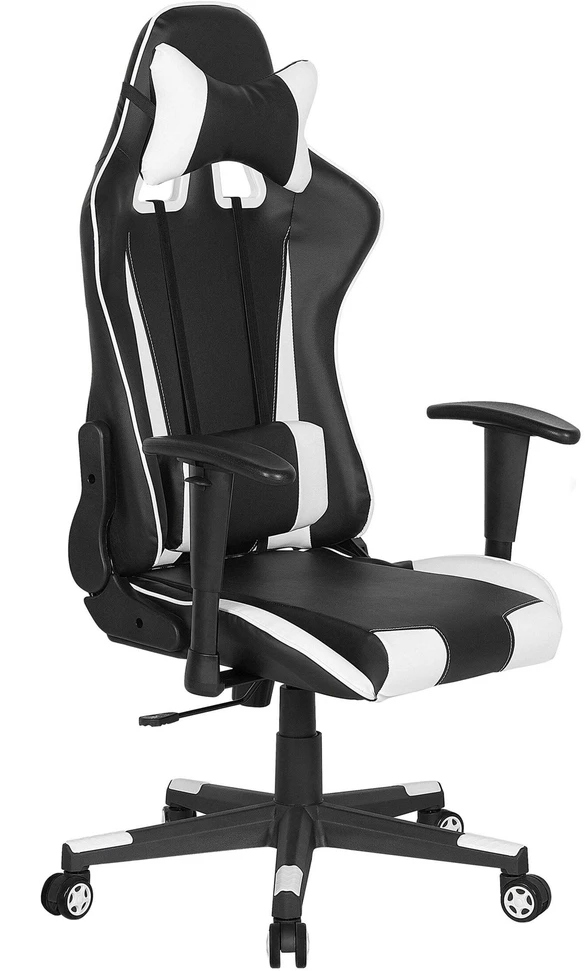 Beliani Biuro kėdė GAMER eko oda balta