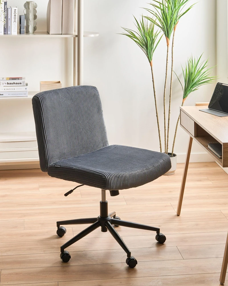 Beliani Biuro kėdė GEDDES velvetinė pilka