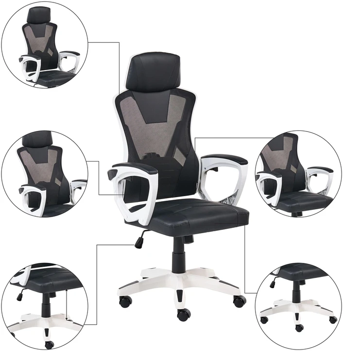 Beliani Biuro kėdė IGNIS dirbtinė oda balta