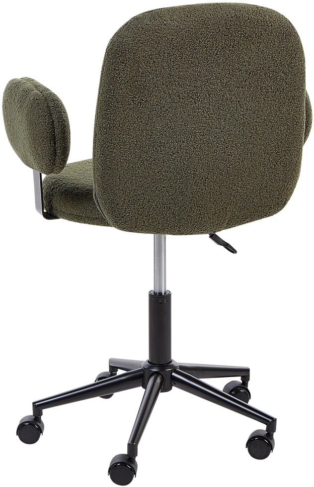 Beliani Biuro kėdė MORAGA Boucle tamsiai žalia