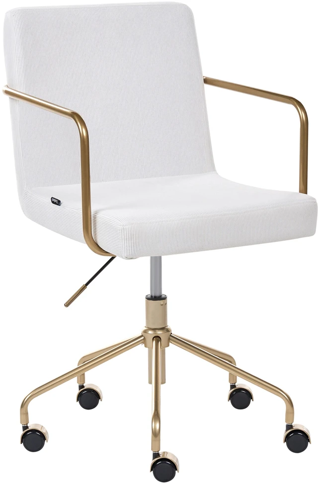 Beliani Biuro kėdė TRINITY velvetas, balta