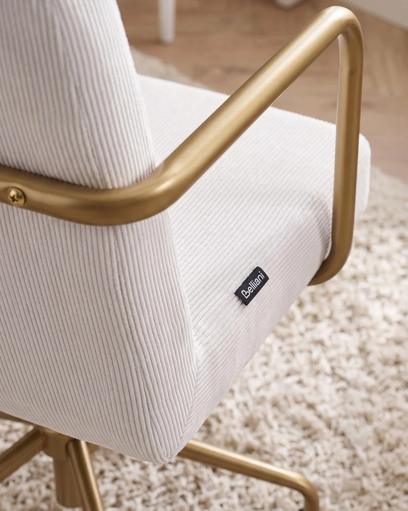 Beliani Biuro kėdė TRINITY velvetas, balta