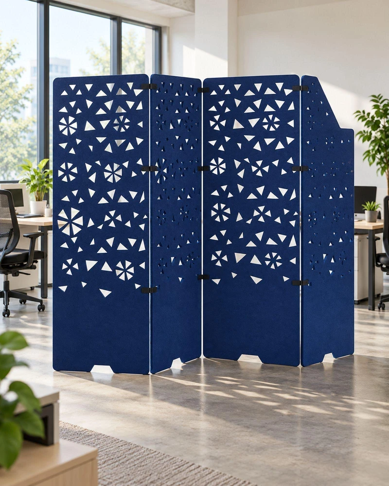 Beliani Biuro pertvara STARRY 240 × 180 cm, tamsiai mėlyna