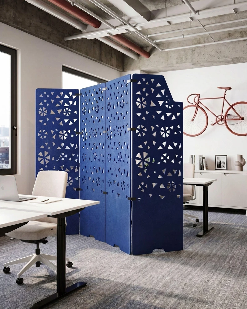 Beliani Biuro pertvara STARRY 240 × 180 cm, tamsiai mėlyna