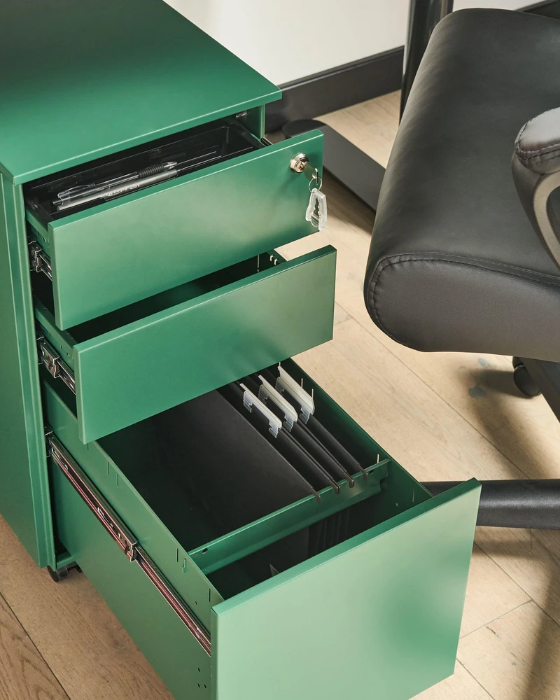 Beliani Biuro spintelė BOLSENA metalinė žalia
