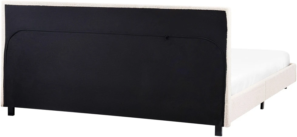 Beliani Boucle lova ALBI 180 x 200 cm kreminės baltos spalvos