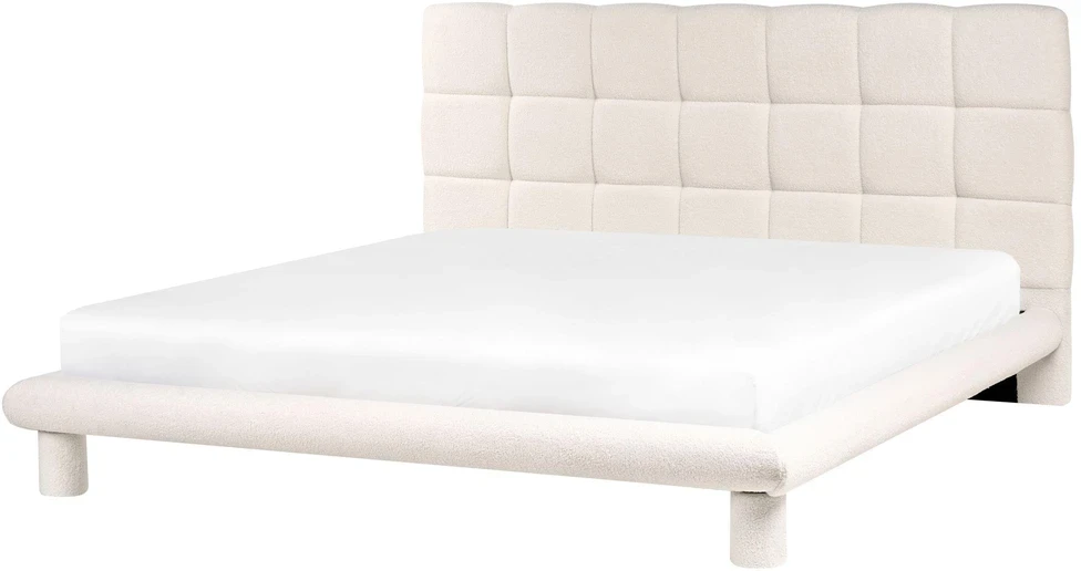 Beliani „Boucle“ lova CRESSAT 180 x 200 cm, kreminė balta