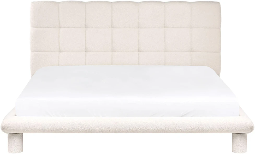 Beliani „Boucle“ lova CRESSAT 180 x 200 cm, kreminė balta