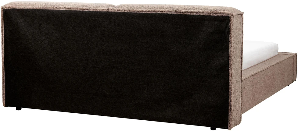 Beliani Bouclé lova LINARDS, 160 x 200 cm, ruda
