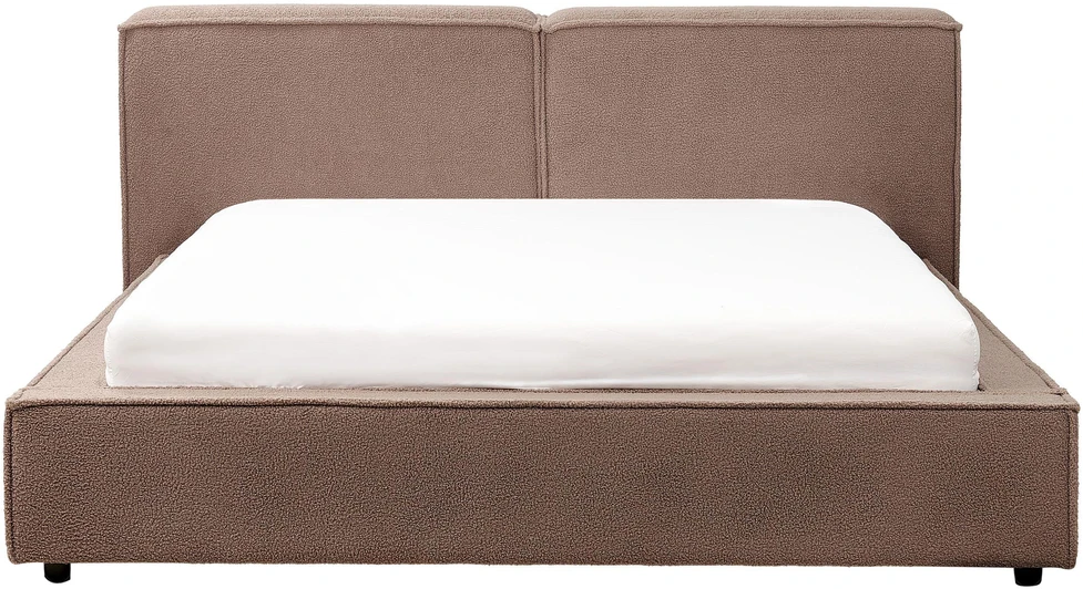 Beliani Bouclé lova LINARDS, 160 x 200 cm, ruda