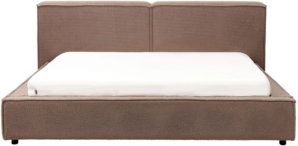 Beliani Bouclé lova LINARDS 180 x 200 cm, ruda