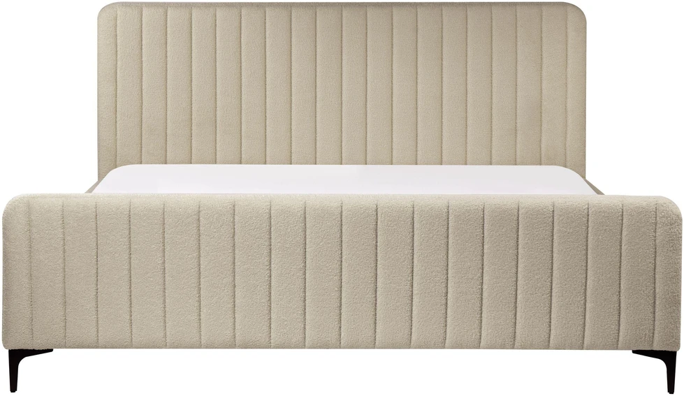 Beliani Boucle lova LUNAN 180 x 200 cm smėlio spalvos