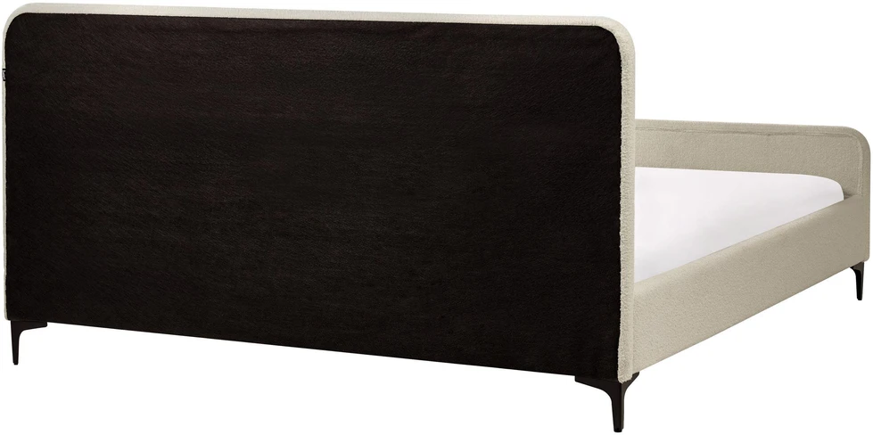 Beliani Boucle lova LUNAN 180 x 200 cm smėlio spalvos