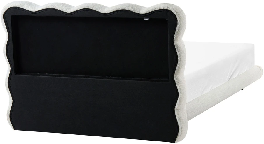 Beliani Bouclé lova SOULISSE 120 x 200 cm, balkšva