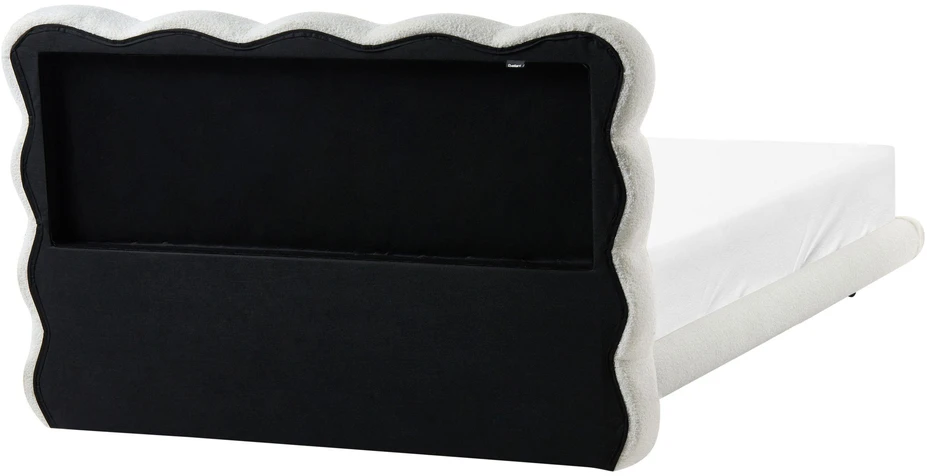 Beliani Boucle lova SOULISSE 140 x 200 cm, sulaužyta balta