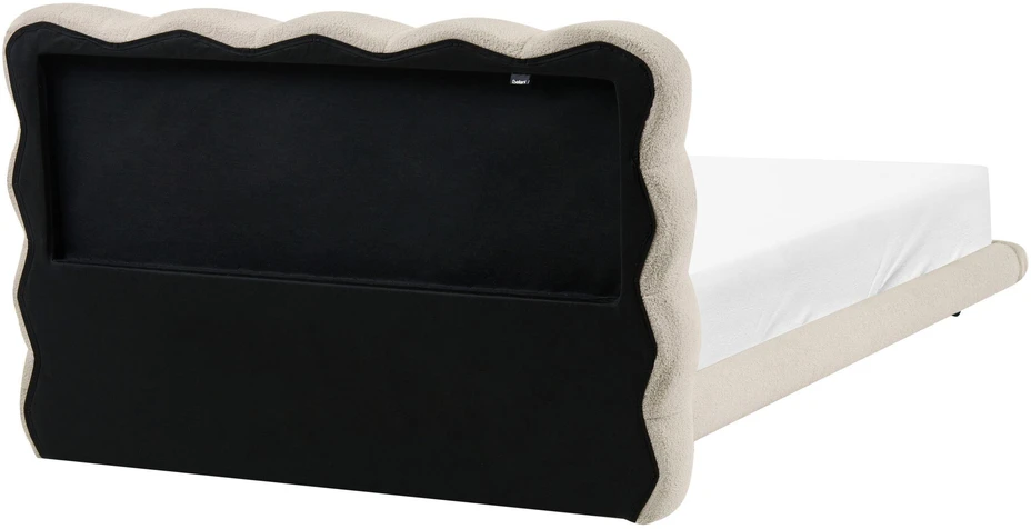 Beliani Bouclé lova SOULISSE 140 x 200 cm, smėlio spalvos