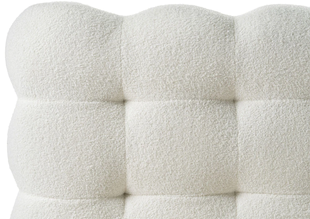 Beliani Boucle lova SOULISSE 140 x 200 cm, sulaužyta balta