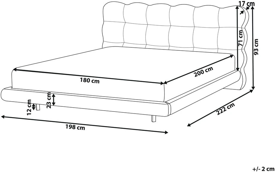 Beliani Boucle lova SOULISSE 180 x 200 cm, smėlio spalvos