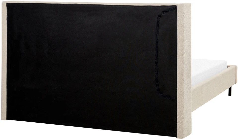 Beliani Boucle lova VILLETTE 160 x 200 cm, smėlio spalvos