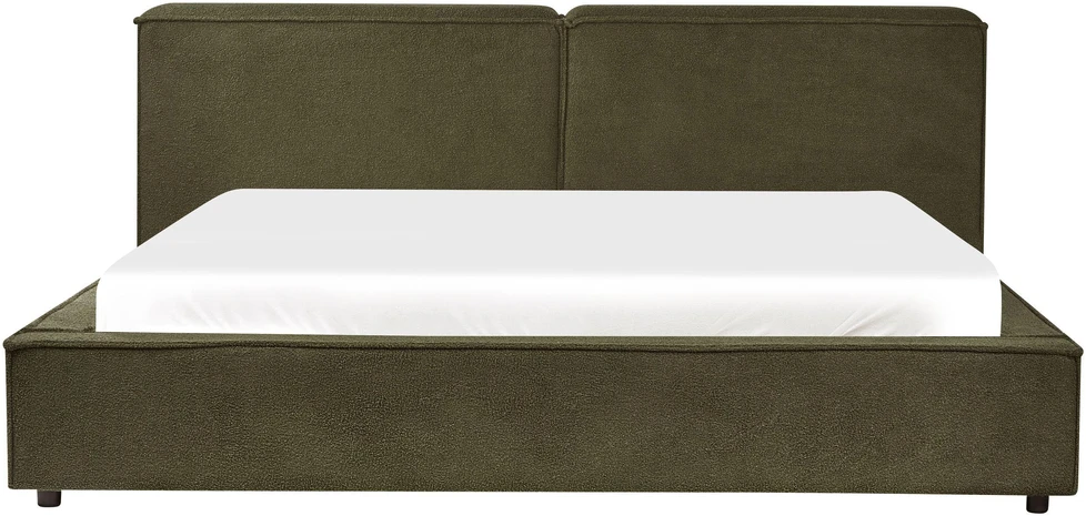 Beliani Bouclé vandens lova LINARDS 180 x 200 cm, tamsiai žalia
