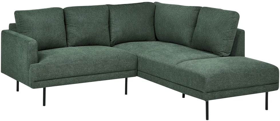 Beliani BREDA kampinė sofa 4 asmenims, tamsiai žalia, kairinė